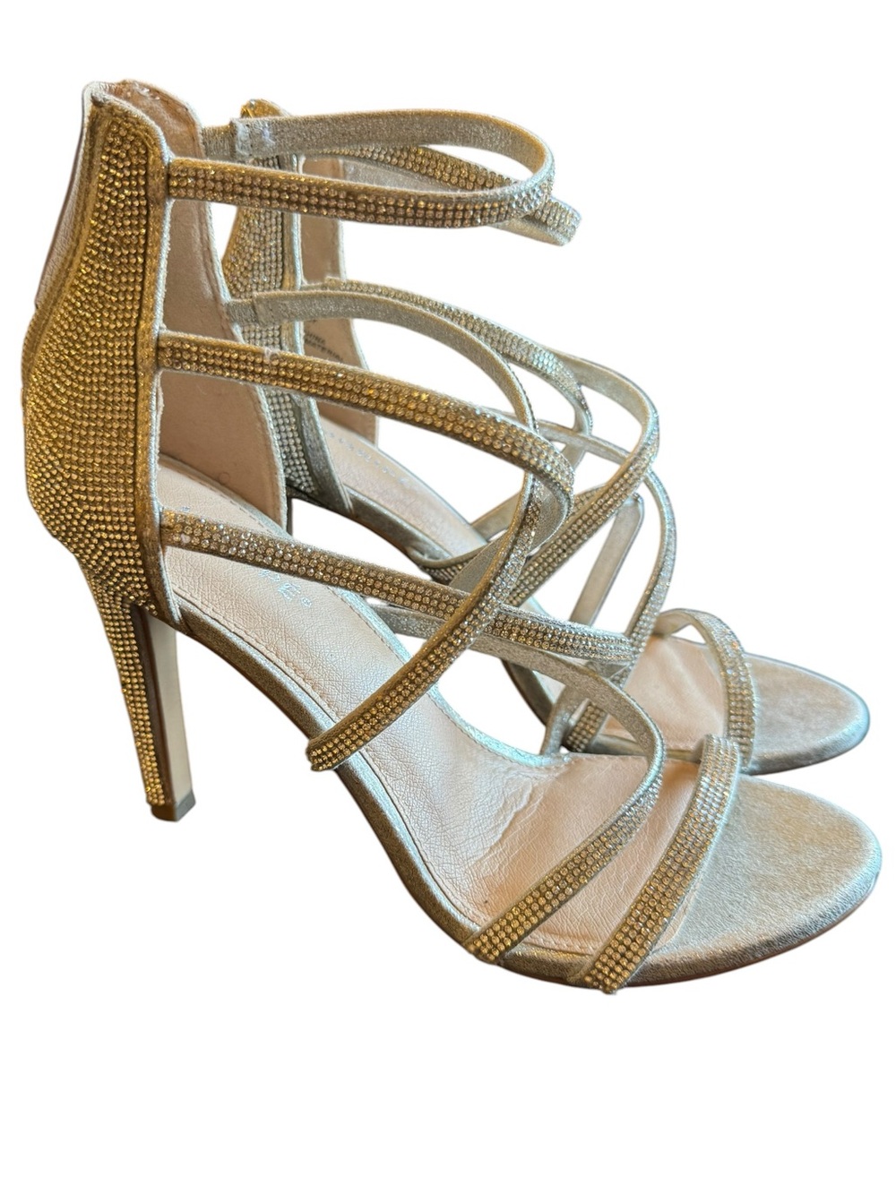 Maripe Sparkly Evening Heels with Rhinestone Detail size 9 - Picture 3 of 13